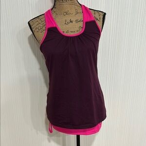 Aspire Purple Ruched Sleeveless Tank Top
